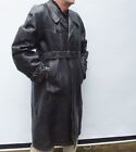 OLD VTG  GERMAN Real Heavy Leather Officers Military Trench Coat WW2 size XL