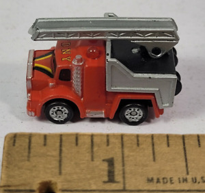Red Semi Fire Truck Ladder Majorette Micro Sonic Flashers Rare Vintage
