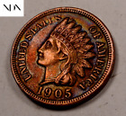 1905 Indian Head Penny Cent - Uncirculated - rainbow toned - Four Diamonds #I806