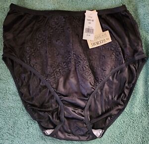 3 Pair Black Pantie 100% Nylon Size 10 Look Sexy Lace Front Made in USA Panties