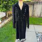 Newport News Military Coat Long Black Velvet Jacket Steampunk Goth Women's 14