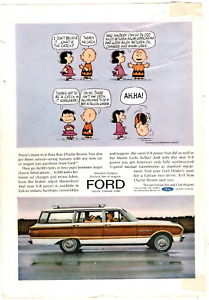 New Listing1963 Print Ad Ford Falcon Station Wagon Charlie Brown Lucy Peanuts C. Schultz