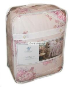 SIMPLY SHABBY CHIC Pink Blush Bouquet Floral 2PC TWIN COMFORTER SET NEW COTTON