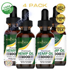 Nº1  Best Hemp Oil Drops for Pain Relief Stress Sleep PURE ORGANIC 1000mg 4 Pack