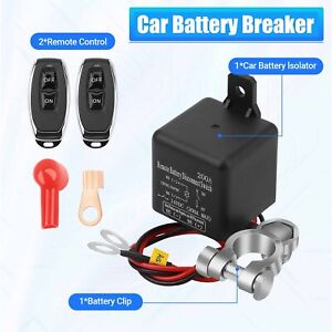 200A Car Battery Disconnect Relay Cut-Off Switch With Wireless Remote Control US