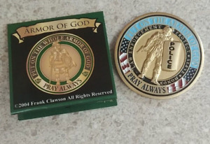 SymbolArts  Police Armor Of God Coin Medallion w Pamphlet  1.75