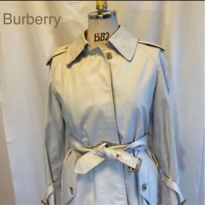 VTG Burberrys single Trench coat with belt Woman freesize F/S from JAPAN .