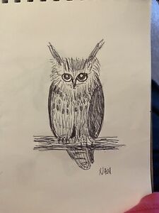 Owl Sketch 5x7 Original