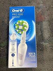 NEW Oral-B Pro 1000 Cross Action Rechargeable Toothbrush WHITE