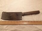 New ListingAntique Blacksmith Forged Meat Cleaver Butcher, Textured Wood Handle (cracked)
