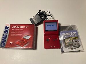New ListingNintendo Game Boy Advance SP AGS 001 - Flame Red CIB!!! Authentic & Tested!