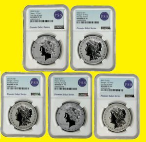 2022 MORGAN Dollar CC D O Peace D S 5 coins set NGC RV PF 70 First DAY OF ISSUE