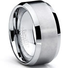 10MM Men's Brushed Tungsten Carbide Wedding Band Ring, Comfort Fit