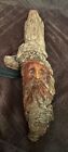Wood Spirit Carving~ Forest Face Sculpture Art ~Tree Gnome Décor 6.5’ Inches L