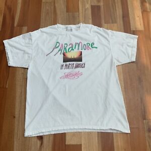 Paramore 2023 Tour Concert 2-Sided Shirt XL White Merch Promo Hayley Williams