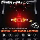 Bicycle Tail Light USB Wireless Remote Control Turn Signal Warning Lamp w/ Horn