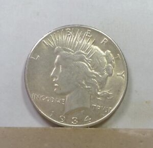 Peace  Dollar 1934-S Almost  Uncirculated NO RESERVE