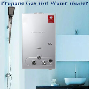 12L Tankless Water Heater Propane Gas Instant Hot Water Heater with Shower Head