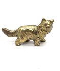 Vintage MCM Brass Cat Figurine Display Decor Solid Brass Cat Collectible R