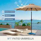 Patio Umbrella 9 Ft Outdoor Table Umbrella with 8 Sturdy Ribs Push Botton Tilt