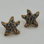 Swarovski Gold Tone Crystal Starfish Earrings