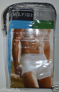 NWT Men TOMMY HILFIGER Boxers Lot of 3 Underwear Shorts Blue White Green S 28-30
