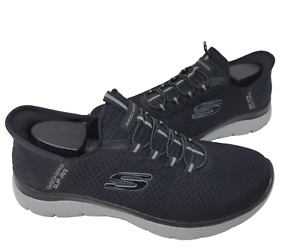 Skechers Men's Slip-ins Summits High Range Blk/Gry Slip On Sneakers Size:9 80L