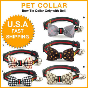 Luxury Fashion Designer Fashion Dog Collar with Bow Tie for Pet or Cat with Bell