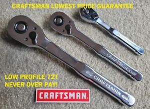 Craftsman 3 Pc LOW PROFILE Ratchet Socket Wrench Set 1/2