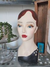 Flapper Style  Mannequin Head Bust Vintage Wig Hat Jewelry, Vanity Display