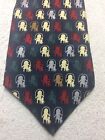 CHILDRENS  HOME MENS TIE NAVY BLUE WITH RED YELLOW GREEN GRAY 4 X 58