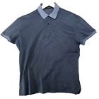 Ermenegildo Zegna Mens Size L(52) Blue Pinpoint Short Sleeve Mesh Polo Shirt