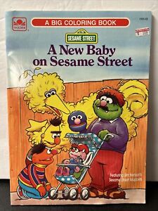 Vintage Sesame Street, A New Baby On Sesame Stree Coloring Book, 1987