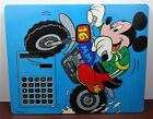 Mickey Mouse Vintage Mouse Pad Solar Calculator Motorcycle Blue Works!