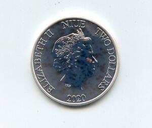 2020 2 Dollars NIUE Lunar Year of the Rat  1 Troy OZ .999 Fine Silver Coin BU