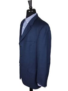 Coppley Zegna Cloth Mens Blue Wool Sport Coat Blazer Jacket Size 44T