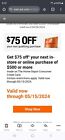Home Depot $75 Off $500 Coupon on  Exp 5/15/24