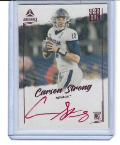 2022 Panini Luminance Carson Strong Rookie Year One Red Ink SP Auto