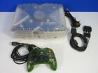 WORKING microsoft XBOX ORIGINAL CRYSTAL CLEAR CONSOLE VIDEO GAME green control