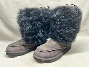UGG Brown Black Brown Rainier Limited Edition Beaded Eskimo Boots 5189 Size 8