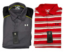 LOT OF 2 Under Armour Polo Shirts, Men's Short Sleeve Loose Fit Shirt Large