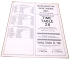 OCTOBER 1979 BURLINGTON NORTHERN BILLINGS REGION EMPLOYEE TIMETABLE #25