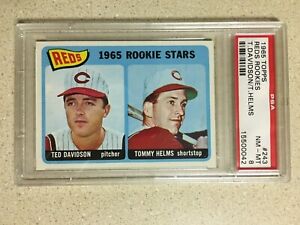 New Listing1965 Topps #243 Reds Rookies PSA 8 NM-MT TED DAVIDSON TOMMY HELMS