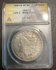 1883 P VAM-1 VF30 90% Silver Morgan Silver Dollar ANACS Certification No Reserve