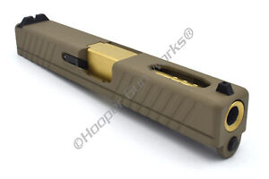 HGW Complete Upper for Glock 19 FDE Combat Slide Ported TiN Barrel Sights