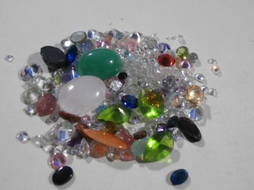 250 cts Mixed Gemstone Lot From Gold Silver Scrap Jewelry Cz More 50 Grams Lot-F