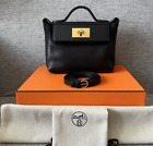 Hermes $11K, 24/24, 21 Black Leather Bag, New.!