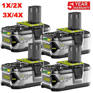 2PACK Battery & charger For RYOBI P108 18V 9Ah 8AH High Capacity Lithium-ion