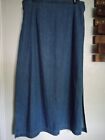 JM Collection Women's Blue Cotton Denim Maxi Skirt  w/ Side Slits Size: 18