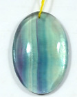 45.70Ct NATURAL Fluorite Blue line oval cabochon drilled beads for pendant
